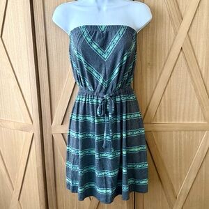 Mossimo Chevron Striped Tube Top Cinch Waist Dress Size Small